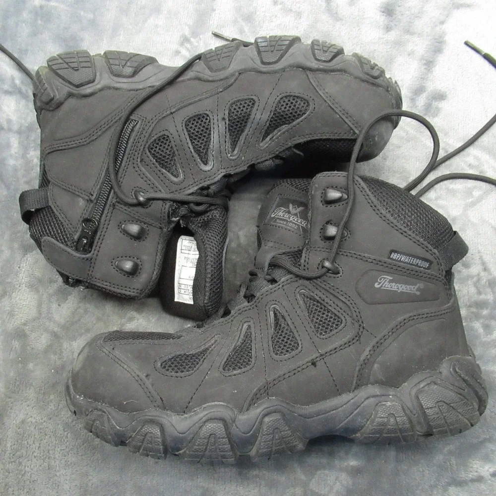 Thorogood Boots Unisex 6M‎ 8W Black Steel Toe 6